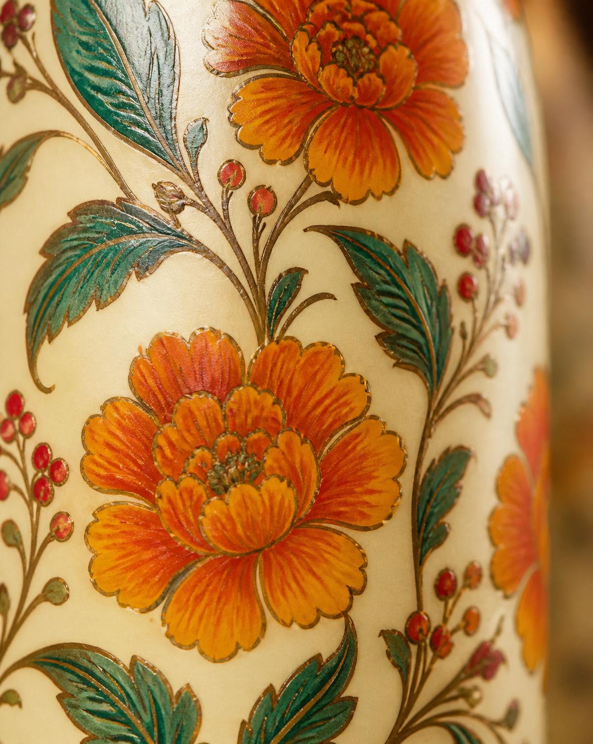 Close up of floral pattern detail